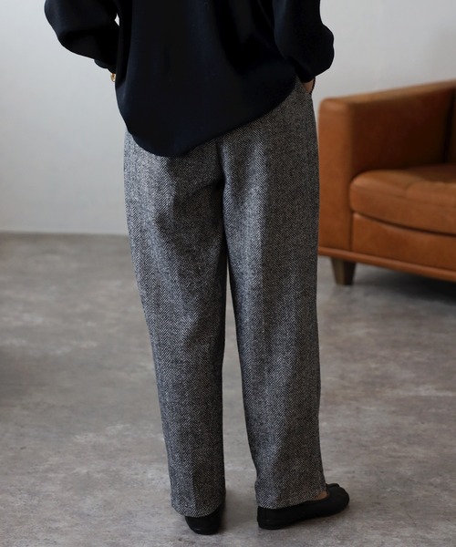 Bonjour Sagan（ボンジュールサガン）の「ベルクロタックヘリンボーンパンツ（その他パンツ・レディース・ブラック・FREE）」の5枚目の写真