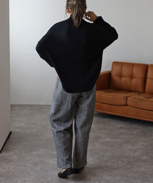 Bonjour Sagan（ボンジュールサガン）の「ベルクロタックヘリンボーンパンツ（その他パンツ・レディース・ブラック・FREE）」の6枚目の写真