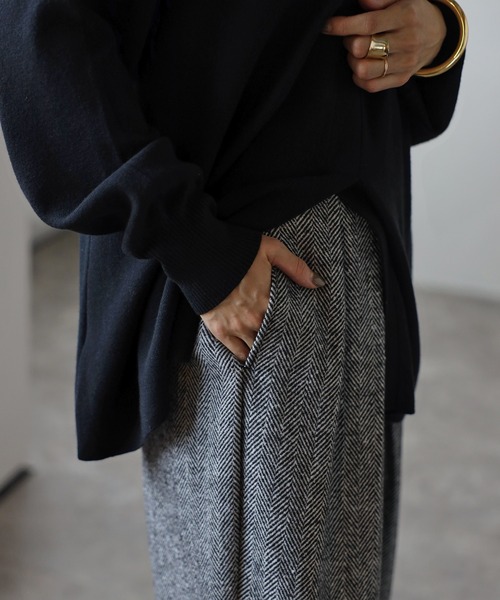 Bonjour Sagan（ボンジュールサガン）の「ベルクロタックヘリンボーンパンツ（その他パンツ・レディース・ブラック・FREE）」の8枚目の写真