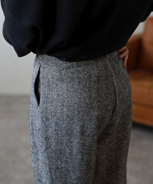 Bonjour Sagan（ボンジュールサガン）の「ベルクロタックヘリンボーンパンツ（その他パンツ・レディース・ブラック・FREE）」の9枚目の写真