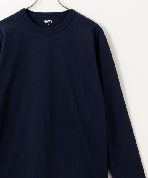 INDIVI　ネイビー　長袖カットソー　М NAVY 無地クルーネック長袖Tシャツ（Tシャツ/カットソー）｜NAVY