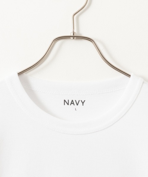 NAVY(ネイビー)の「NAVY 無地クルーネック長袖Tシャツ(Tシャツ/カットソー・メンズ・ホワイト/グレイッシュベージュ/ネイビー/ブラック/チャコールグレー・L/XXL/S/M/XL)」の7枚目の写真