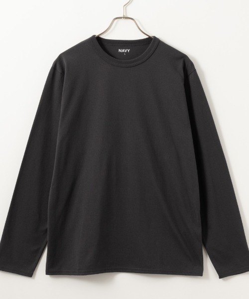 NAVY(ネイビー)の「NAVY 無地クルーネック長袖Tシャツ(Tシャツ/カットソー・メンズ・ホワイト/グレイッシュベージュ/ネイビー/ブラック/チャコールグレー・L/XXL/S/M/XL)」の12枚目の写真