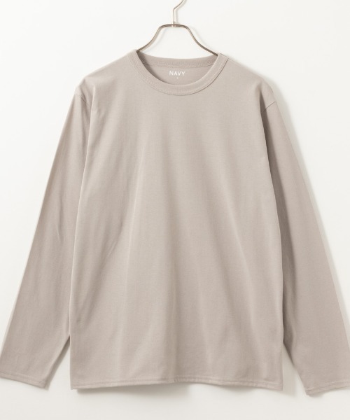 セール】NAVY 無地クルーネック長袖Tシャツ（Tシャツ/カットソー