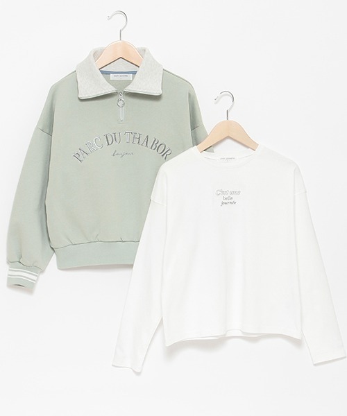 pom ponette junior（ポンポネットジュニア）の「ハーフZIP＋ロンT