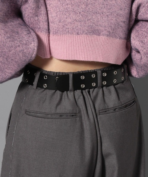 Anui(アニュイ)の「【UNISEX】Wハトメベルト(ベルト・レディース・オフホワイト/ブラック・FREE)」の5枚目の写真