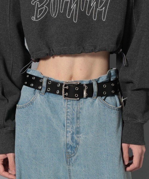 Anui(アニュイ)の「【UNISEX】Wハトメベルト(ベルト・レディース・オフホワイト/ブラック・FREE)」の6枚目の写真