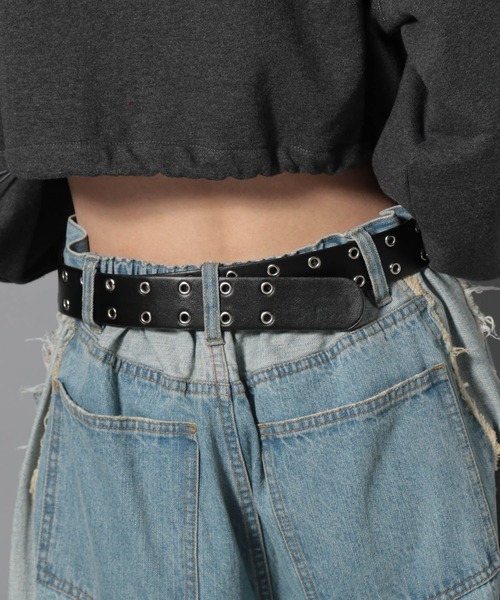 Anui(アニュイ)の「【UNISEX】Wハトメベルト(ベルト・レディース・オフホワイト/ブラック・FREE)」の7枚目の写真