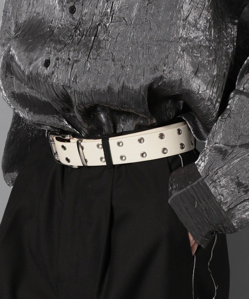 Anui(アニュイ)の「【UNISEX】Wハトメベルト(ベルト・レディース・オフホワイト/ブラック・FREE)」の11枚目の写真