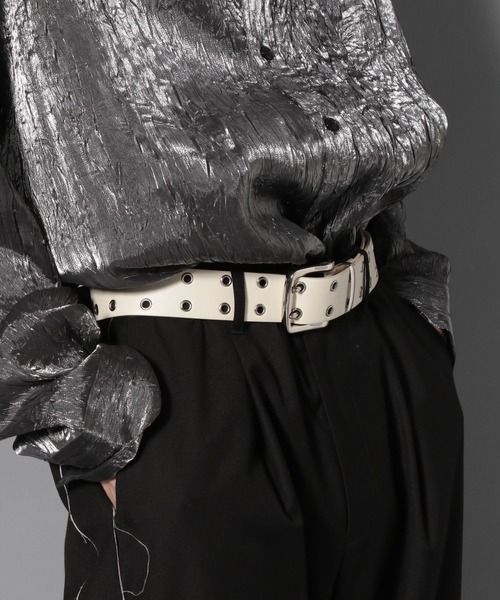 Anui(アニュイ)の「【UNISEX】Wハトメベルト(ベルト・レディース・オフホワイト/ブラック・FREE)」の12枚目の写真