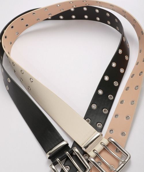 Anui(アニュイ)の「【UNISEX】Wハトメベルト(ベルト・レディース・オフホワイト/ブラック・FREE)」の17枚目の写真