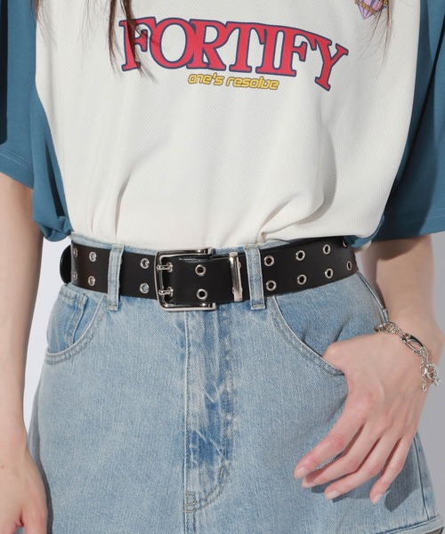 Anui(アニュイ)の「【UNISEX】Wハトメベルト(ベルト・レディース・オフホワイト/ブラック・FREE)」の22枚目の写真