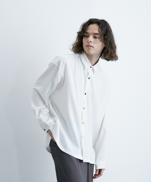 JUNRED(ジュンレッド)の「バルーンスリーブオーバーシャツ(シャツ/ブラウス・メンズ・ホワイト/グリーン・L/M)」の3枚目の写真