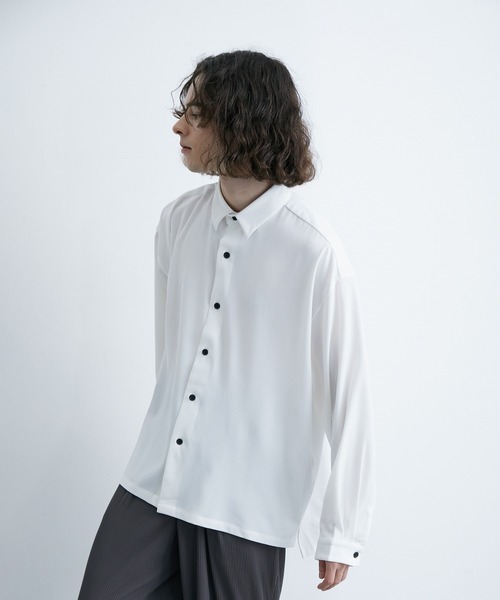 JUNRED(ジュンレッド)の「バルーンスリーブオーバーシャツ(シャツ/ブラウス・メンズ・ホワイト/グリーン・L/M)」の4枚目の写真