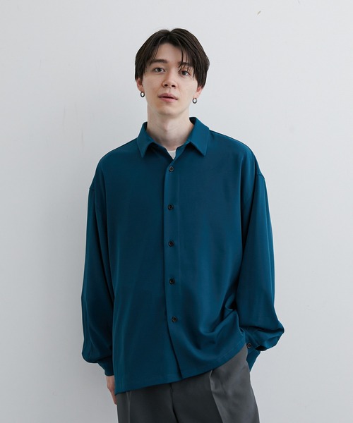 JUNRED(ジュンレッド)の「バルーンスリーブオーバーシャツ(シャツ/ブラウス・メンズ・ホワイト/グリーン・L/M)」の5枚目の写真