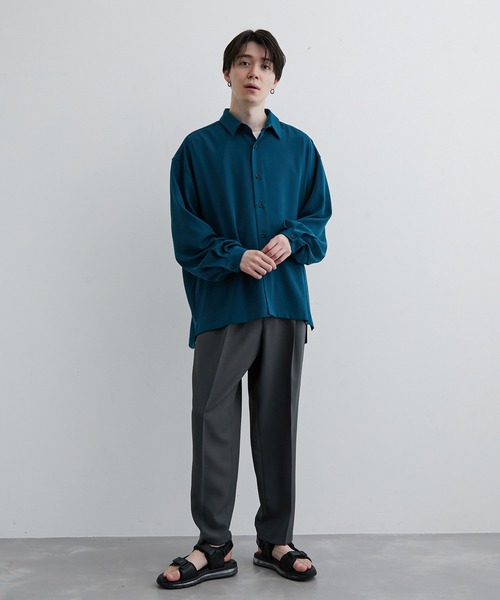 JUNRED(ジュンレッド)の「バルーンスリーブオーバーシャツ(シャツ/ブラウス・メンズ・ホワイト/グリーン・L/M)」の11枚目の写真