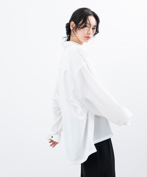 JUNRED(ジュンレッド)の「バルーンスリーブオーバーシャツ(シャツ/ブラウス・メンズ・ホワイト/グリーン・L/M)」の13枚目の写真