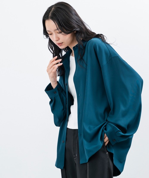 JUNRED(ジュンレッド)の「バルーンスリーブオーバーシャツ(シャツ/ブラウス・メンズ・ホワイト/グリーン・L/M)」の16枚目の写真