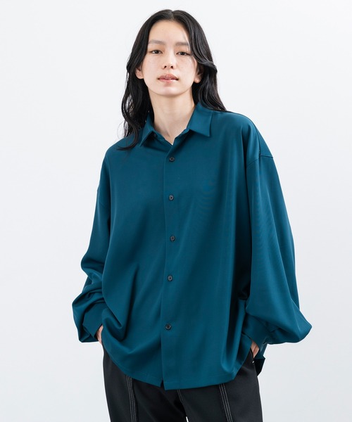 JUNRED(ジュンレッド)の「バルーンスリーブオーバーシャツ(シャツ/ブラウス・メンズ・ホワイト/グリーン・L/M)」の18枚目の写真