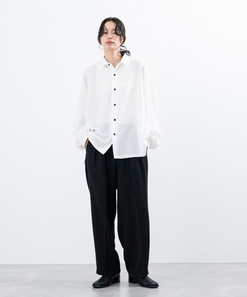 JUNRED(ジュンレッド)の「バルーンスリーブオーバーシャツ(シャツ/ブラウス・メンズ・ホワイト/グリーン・L/M)」の20枚目の写真