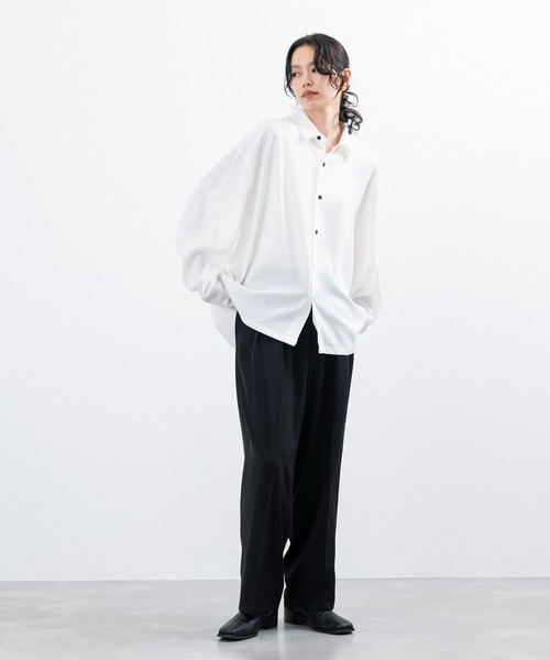 JUNRED(ジュンレッド)の「バルーンスリーブオーバーシャツ(シャツ/ブラウス・メンズ・ホワイト/グリーン・L/M)」の21枚目の写真