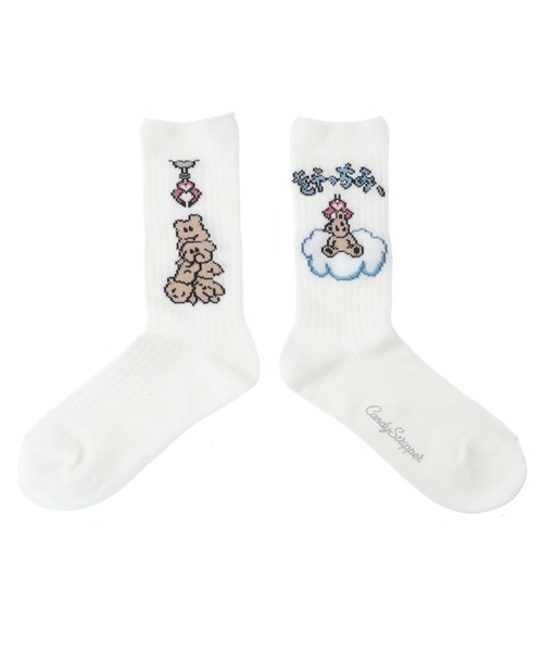 Candy Stripper（キャンディストリッパー）の「CATCH ME RIB ソックス（ソックス/靴下・レディース・ライトブルー/ブラック/オフホワイト/ピンク・FREE）」の2枚目の写真