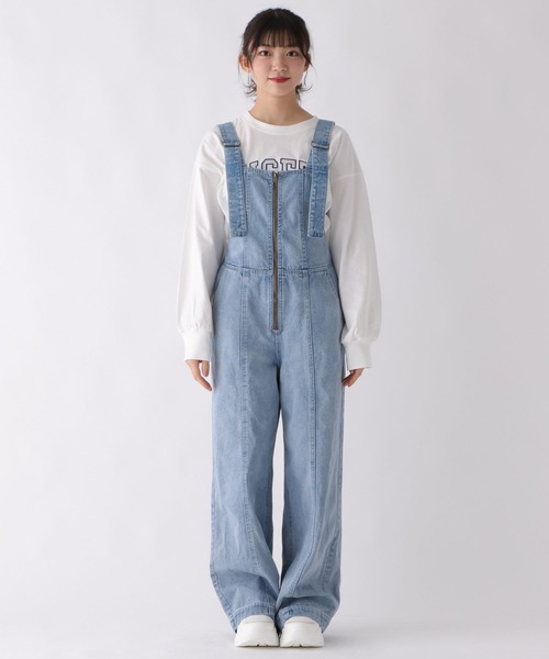 repipi armario（レピピ アルマリオ）の「フロントZIPサロペ（サロペット/オーバーオール・キッズ・ホワイト/ブルー・SMALL/LARGE/MEDIUM）」の15枚目の写真