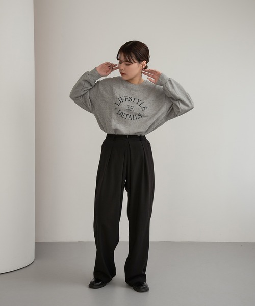 lawgy（ラウジー）の「round logo sweat tops / ラウンドロゴスウェットトップス（スウェット・レディース・アイボリー/ライトグレー/グレー・FREE）」の17枚目の写真