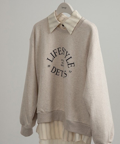 lawgy（ラウジー）の「round logo sweat tops / ラウンドロゴスウェットトップス（スウェット・レディース・アイボリー/ライトグレー/グレー・FREE）」の18枚目の写真