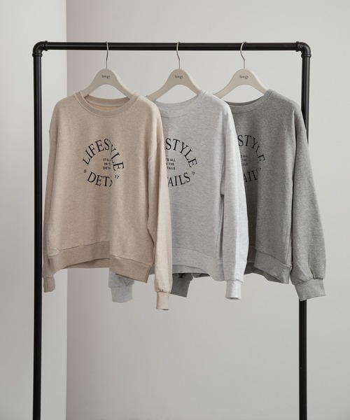 lawgy（ラウジー）の「round logo sweat tops / ラウンドロゴスウェットトップス（スウェット・レディース・アイボリー/ライトグレー/グレー・FREE）」の9枚目の写真