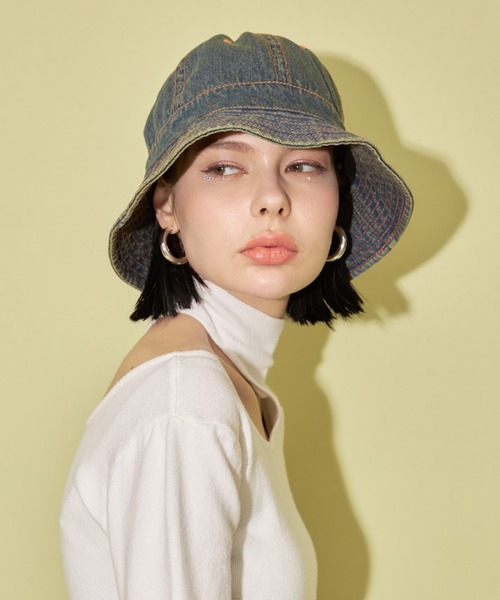 casane（カサネ）の「ポイントカラーデニムバケハ（ハット・レディース・ライトブルー/ブルー・FREE）」の19枚目の写真