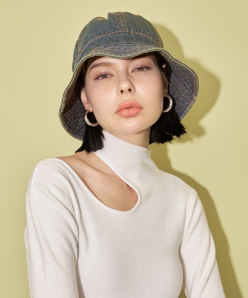 casane（カサネ）の「ポイントカラーデニムバケハ（ハット・レディース・ライトブルー/ブルー・FREE）」の18枚目の写真