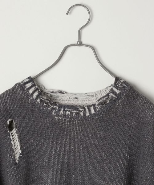 JEANASIS(ジーナシス)の「3Gペイントクラッシュプルオーバー/104639(ニット/セーター・レディース・チャコールグレー/ブルー/ライトグレー・FREE)」の15枚目の写真