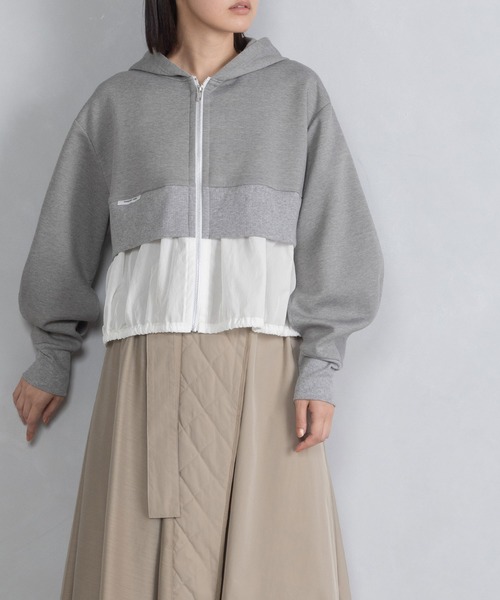 MARECHAL TERRE パーカー フルジップ アシメ オフホワイト MARECHAL TERRE パーカー フルジップ アシメ オフホワイト