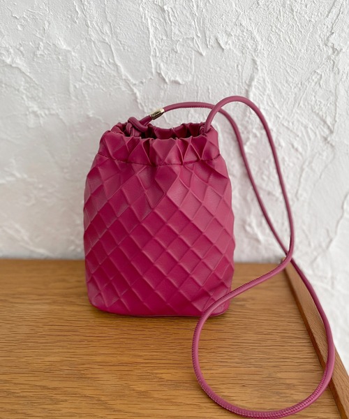 ROPE' PICNIC（ロペピクニック）の「スクエアエンボスドロストリングショルダーバッグ（ショルダーバッグ・レディース・シルバー/ピンク/ブラック/キナリ・FREE）」の22枚目の写真