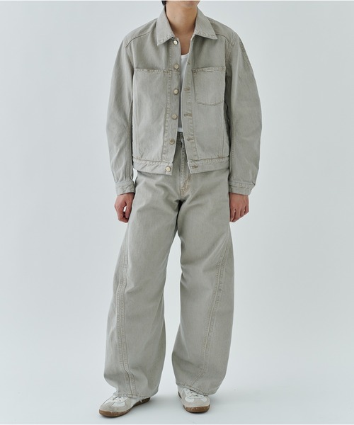 NVRFRGT（ネヴァーフォーゲット）の「【NVRFRGT/ネヴァーフォーゲット】3D TWISTED WIDE LEG JEANS（デニムパンツ・メンズ・ベージュ/ダークインディゴブルー・1/2）」の19枚目の写真