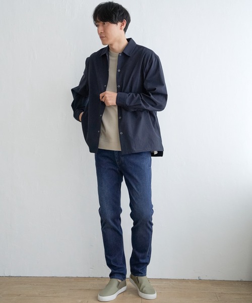 ikka(イッカ)の「イージーケアサッカースナップシャウター(ブルゾン・メンズ・ベージュ/ネイビー/オリーブ/ブルー・M/L/XL/S)」の12枚目の写真