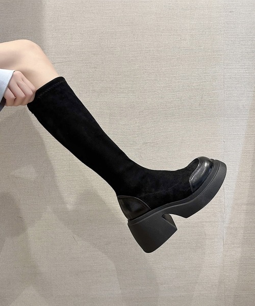 Miniministore(ミニミニストア)の「厚底ブーツ ニーハイブーツ ロングブーツ(ブーツ・レディース・ブラック・22.5cm/23.0cm/23.5cm/24.0cm/25.0cm/24.5cm)」の7枚目の写真