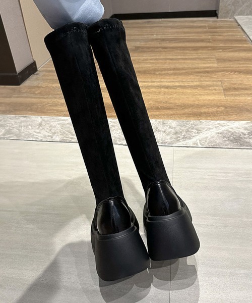 Miniministore(ミニミニストア)の「厚底ブーツ ニーハイブーツ ロングブーツ(ブーツ・レディース・ブラック・22.5cm/23.0cm/23.5cm/24.0cm/25.0cm/24.5cm)」の8枚目の写真