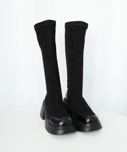 Miniministore(ミニミニストア)の「厚底ブーツ ニーハイブーツ ロングブーツ(ブーツ・レディース・ブラック・22.5cm/23.0cm/23.5cm/24.0cm/25.0cm/24.5cm)」の9枚目の写真
