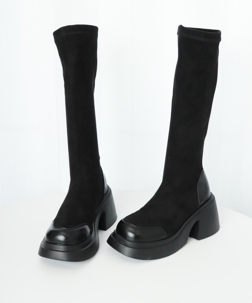 Miniministore(ミニミニストア)の「厚底ブーツ ニーハイブーツ ロングブーツ(ブーツ・レディース・ブラック・22.5cm/23.0cm/23.5cm/24.0cm/25.0cm/24.5cm)」の12枚目の写真