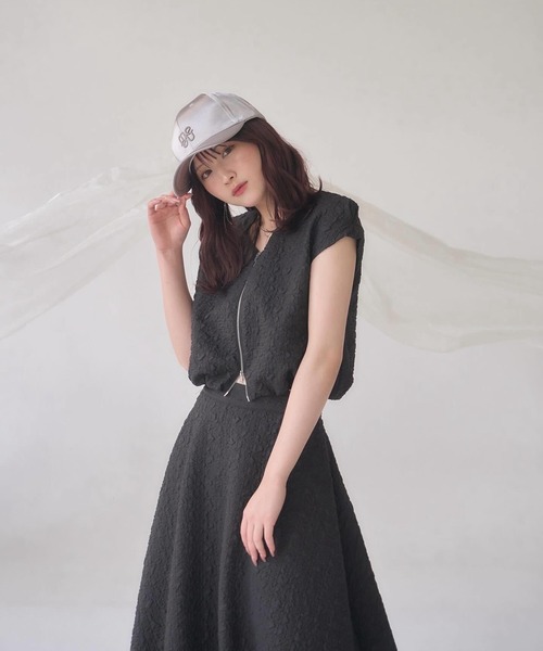 mellowneon（メロウネオン）の「刺繍サテンキャップ（キャップ・レディース・ブラック/グレー/ピンク/ホワイト・FREE）」の7枚目の写真