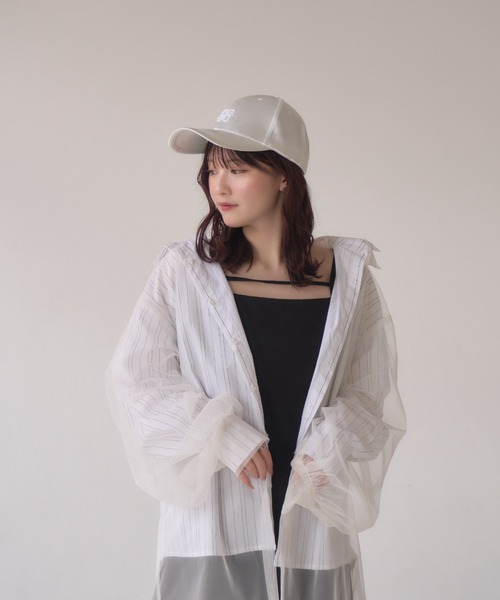 mellowneon（メロウネオン）の「刺繍サテンキャップ（キャップ・レディース・ブラック/グレー/ピンク/ホワイト・FREE）」の9枚目の写真