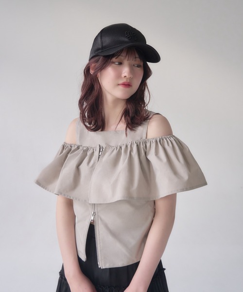 mellowneon（メロウネオン）の「刺繍サテンキャップ（キャップ・レディース・ブラック/グレー/ピンク/ホワイト・FREE）」の19枚目の写真