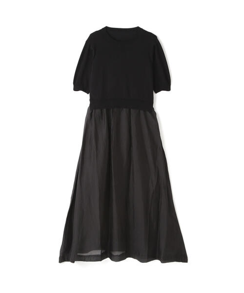 N.（N. Natural Beauty Basic）（エヌエヌナチュラルビューティーベーシック）の「◆シアースカートニットドッキングワンピース（ワンピース・レディース・グレー/ブラック/ベージュ・MEDIUM）」の4枚目の写真