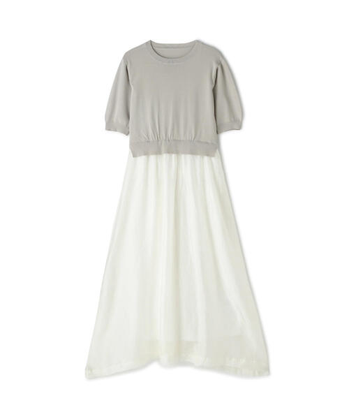 N.（N. Natural Beauty Basic）（エヌエヌナチュラルビューティーベーシック）の「◆シアースカートニットドッキングワンピース（ワンピース・レディース・グレー/ブラック/ベージュ・MEDIUM）」の12枚目の写真