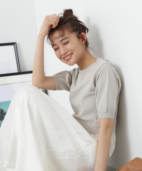 N.（N. Natural Beauty Basic）（エヌエヌナチュラルビューティーベーシック）の「◆シアースカートニットドッキングワンピース（ワンピース・レディース・グレー/ブラック/ベージュ・MEDIUM）」の13枚目の写真