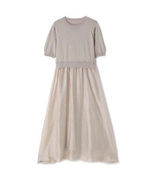 N.（N. Natural Beauty Basic）（エヌエヌナチュラルビューティーベーシック）の「◆シアースカートニットドッキングワンピース（ワンピース・レディース・グレー/ブラック/ベージュ・MEDIUM）」の22枚目の写真