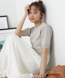 ◆シアースカートニットドッキングワンピース