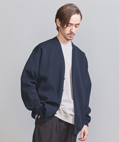 BEAUTY&YOUTH UNITED ARROWS（ビューティーアンドユースユナイテッドアローズ）の「ハイブリッド ミラノリブ Vネック カーディガン ‐ウォッシャブル‐（カーディガン/ボレロ・メンズ・オリーブ/ネイビー/ナチュラル・S/XL/L/M）」の3枚目の写真